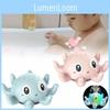 Colorful Automatic Sensory Water Spraying Light Up Octopus Bath Toy For Kids