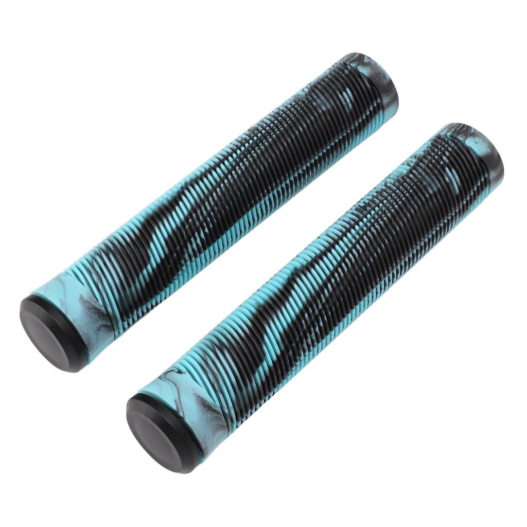1 Pair 16cm Bike Handlebar Grips Soft TPE Rubber Anti Slip Handle Grips for Fixed Gear BicycleBlue Black