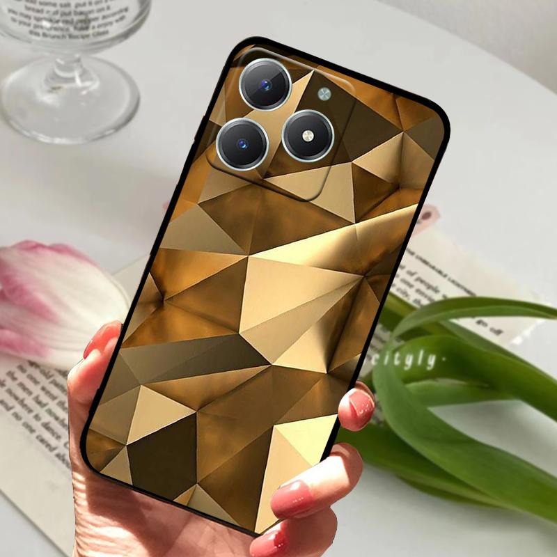 Pro Realme C61 Pouzdro RMX3939 Roztomilý Kreslený Měkký Silikon TPU Zadní Kryt Telefonu Pro OPPO Realme C63 4G Nárazuvzdorný Matný Coque Fundas
