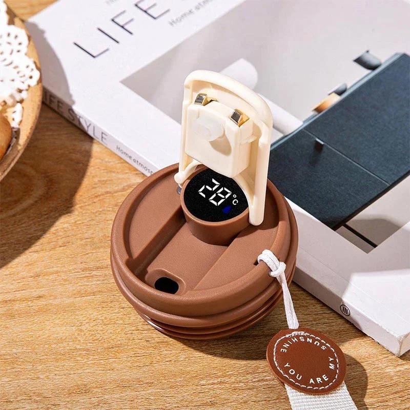 Isolerad mugg i rostfritt stål Visar temperatur Kaffekopp Intelligent Bilmonterad Vattenkopp Gåva Dricksverktyg