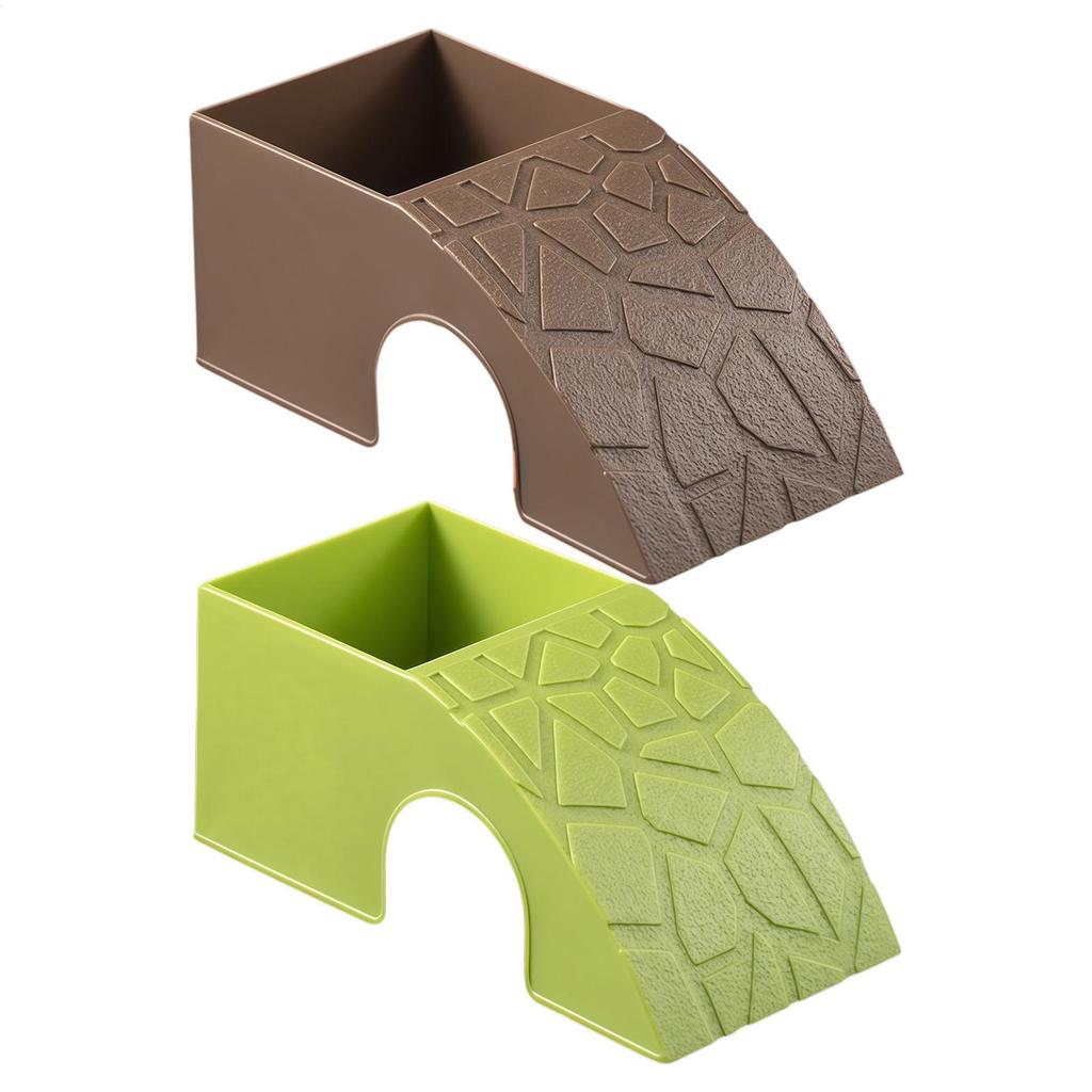 Reptile Hiding Shelter Rock Cave Decoration 2 In 1 Shelter Water Bowl Ornament For Pet Cages Fish Tanks Mini Amphibians