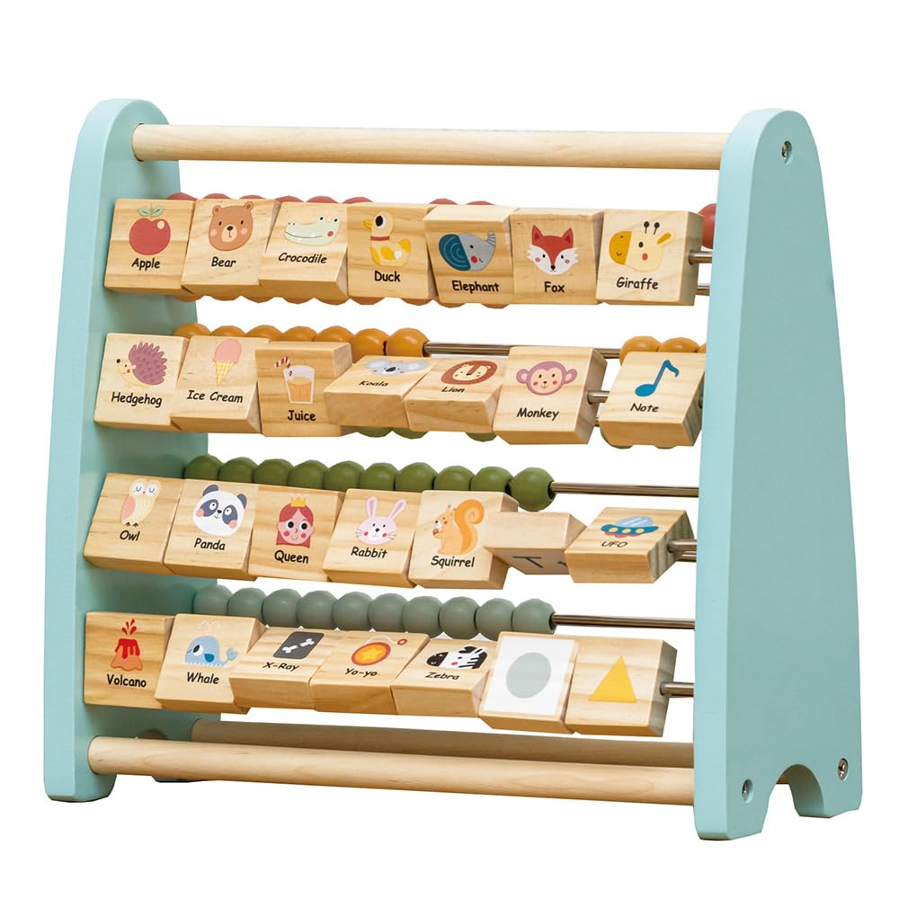 

Tooky Toy Animal Alphabet Abacus Wooden Toy for Babies Ages & 2-3