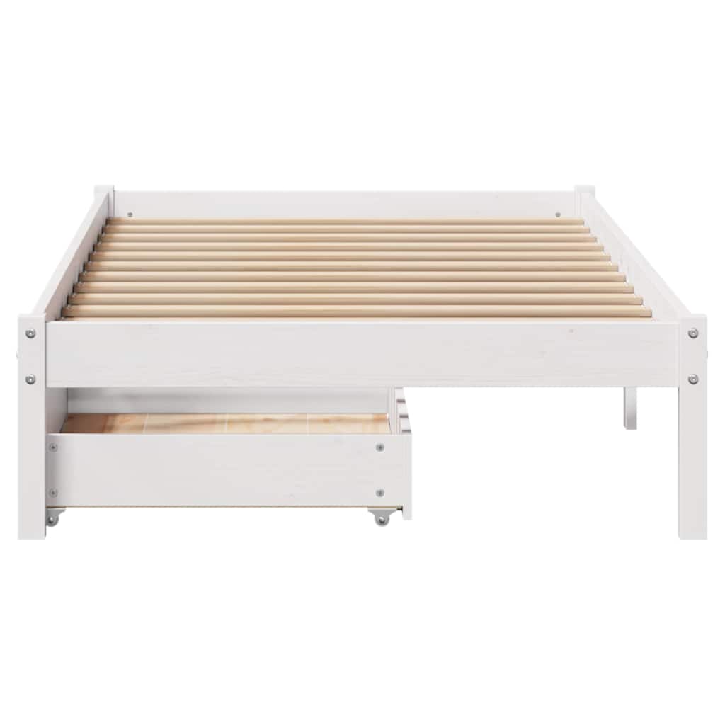Solid Wood Bed Without Mattress White 90x200 Cm Pine Wood