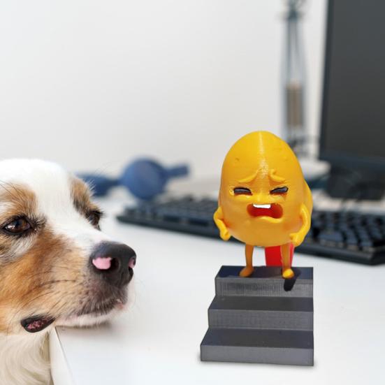 Pooping Potato Figurine 3D Printed Potato Become French Fries Ornament Desktop Potato And Fries Decoration Prank Gift for Fries Lovers