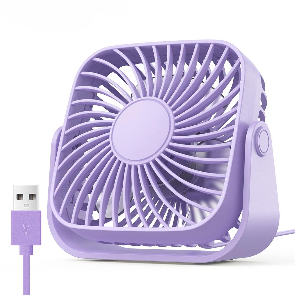 USB Mini Desk Fan,3 Speeds Quiet Portable Desktop Table Fan,360° Adjustment Personal Small Fan for Bedroom Home Office