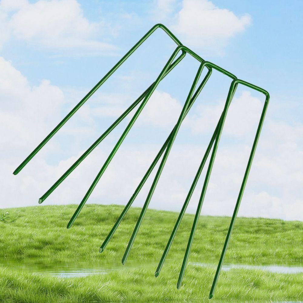 Durable and Sturdy U-shaped Garden Nail 6 Inches U-type Garden Turf Staples  Plastic Films