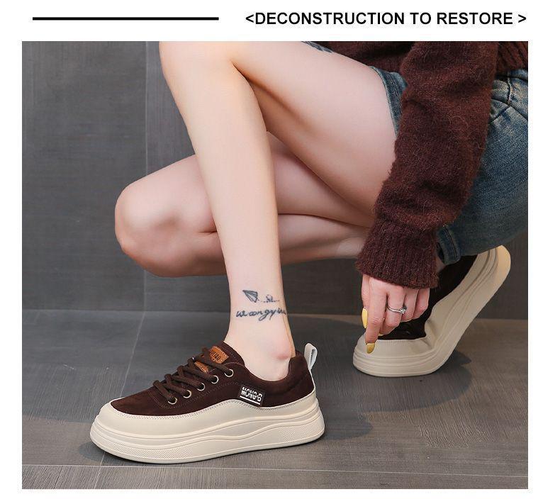 Retro Bílé Dámské Jarní/Podzimní Ležérní Boty | Všestranné Ploché Sportovní Tenisky