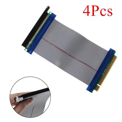4 Pcs PCI-E Express 16X-16X Riser Card Extender Ribbon Flexible Extension Cable