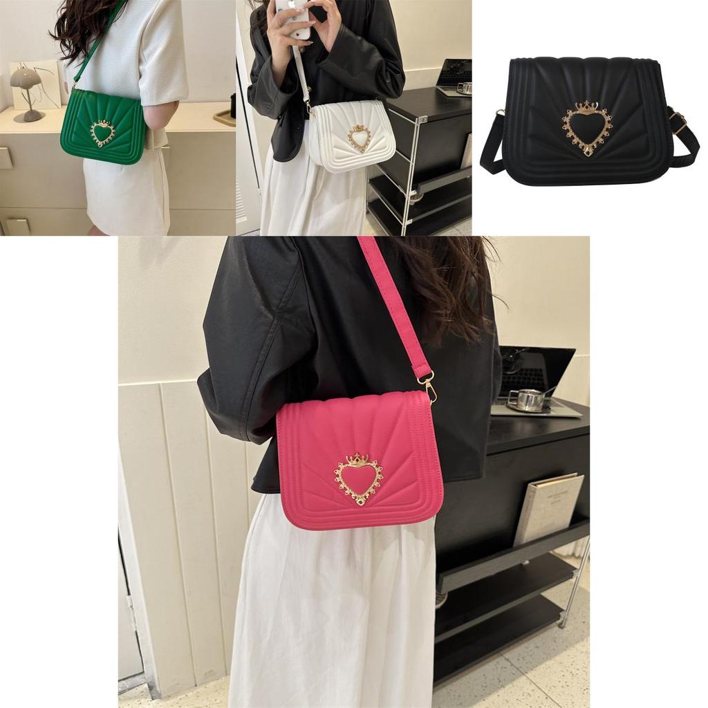 Chic Medium-sized Shoulder Bag For Women In Elegant Black White Pink Green