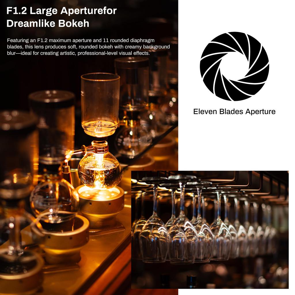 Pergear 50mm Prime Lens for Nikon Z Mirrorless MF Large Compact and Fluorescent Warranty F1.2 APS-C Z-Mount Cameras, (Manual Focus), 5-Group,