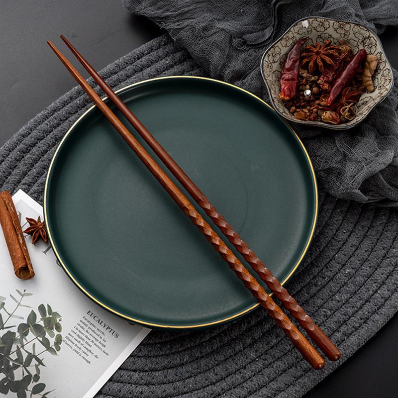 4 Pairs Extra Long Wooden Chopsticks 33cm Cooking Frying Chopsticks Kitchen Restaurant Reusable Chop Sticks For Hot Pot Noodle