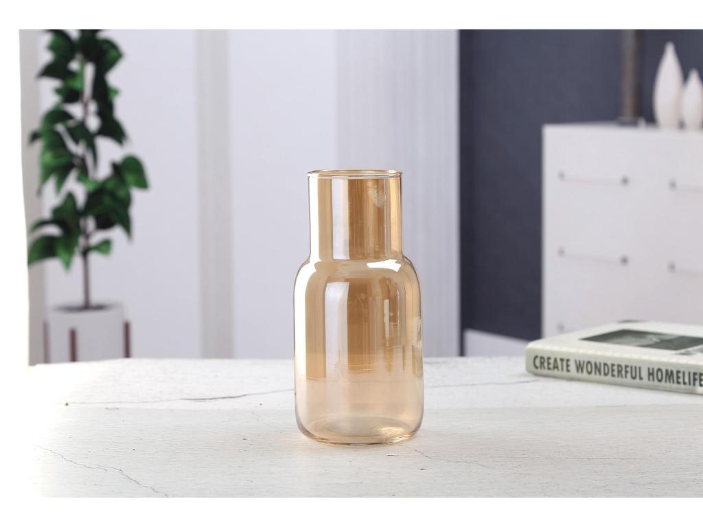 Transparent Minimalist Glass Vase for Office Decoration with Fresh or Dried Flowers