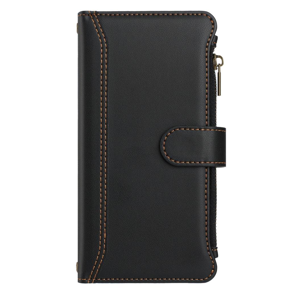 Leather Wallet Flip Case For Doogee N55 Plus N60 Pro Note 58 59 56 56x with Card Slots, Zipper Pocket, Crossbody Strap and Wristlet
