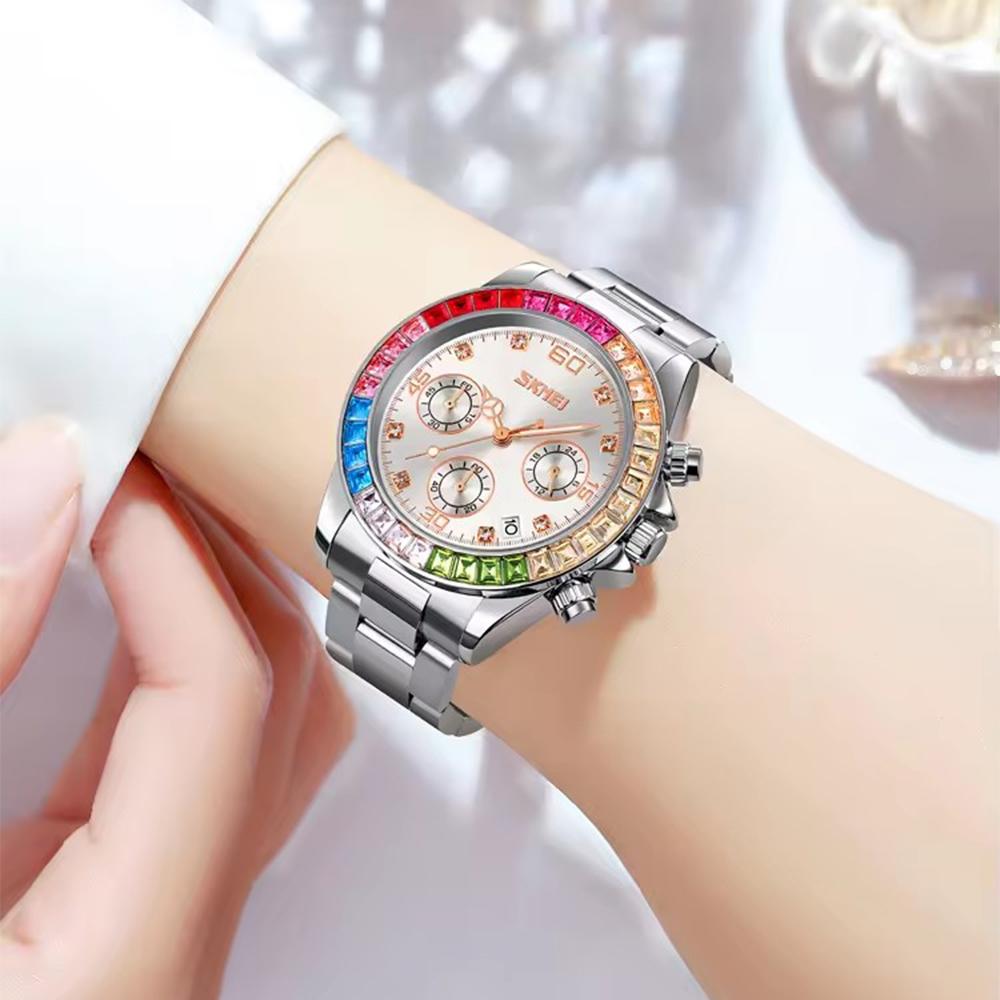 Damenuhr Frauenuhr Luxus Kalender Quarz Armbanduhr Business Wasserdichte Uhren für Mädchen Uhr Montre Femme