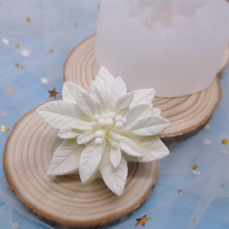 

Christmas Flower Silicone Mold Christmas Aromatherapy Candle Gypsum Mold Simulation Flower Home Aromatherapy Decoration Mold