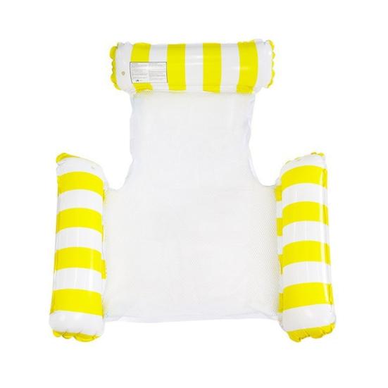 Aufblasbarer Pool-Schwimmsessel, ergonomische Kopfstütze, auslaufsicherer PVC-Liegestuhl für Schwimmbecken, PVC, schwimmendes Sofa für Kinder und Erwachsene, Wasserhängematte