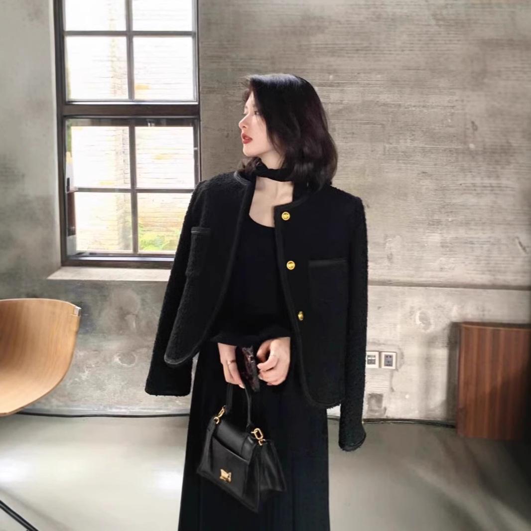 

2024 Корейский стиль Маленькая Приталенная Осенняя Куртка для Женщин Small чёрный