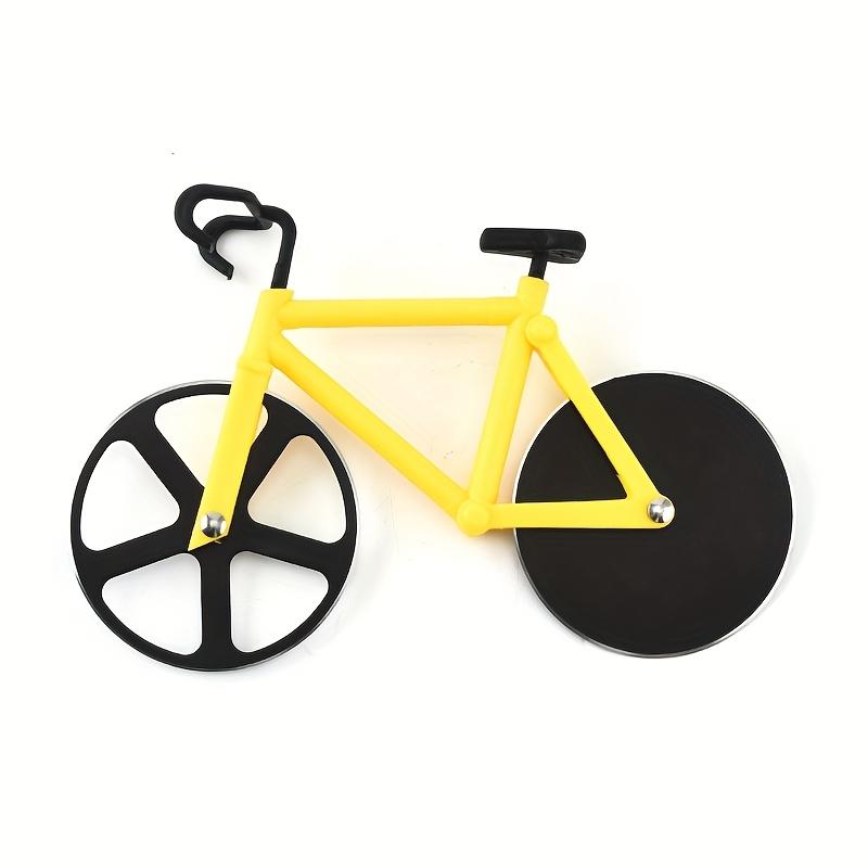 Bicycle Pizza Cutter with Dual Wheels - Stainless Steel Pizza Knife, Yellow/Blue/Red/, for Home & Professional Kitchen