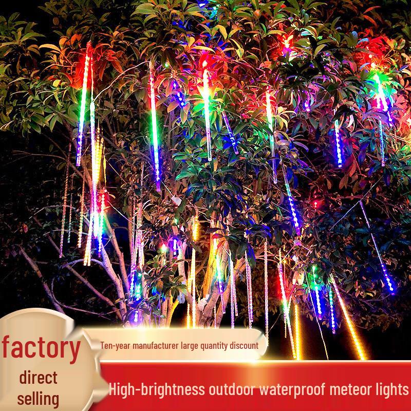 Solar Meteor Shower Raindrop Outdoor String Lights