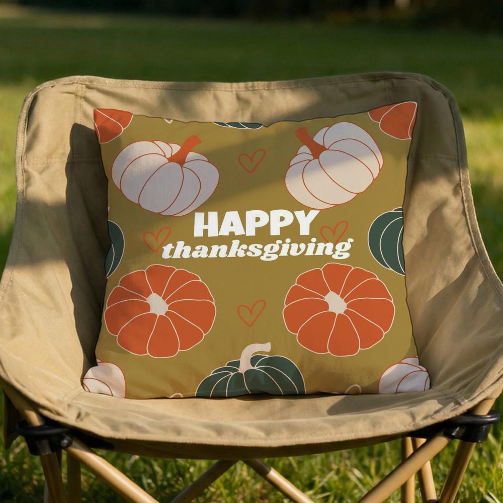 Thanksgiving Pumpkin  Maple Cushion Cover Soft Reversible  Durable Pillow Cover  MultiScene Use for Home  Car Daily Comfort