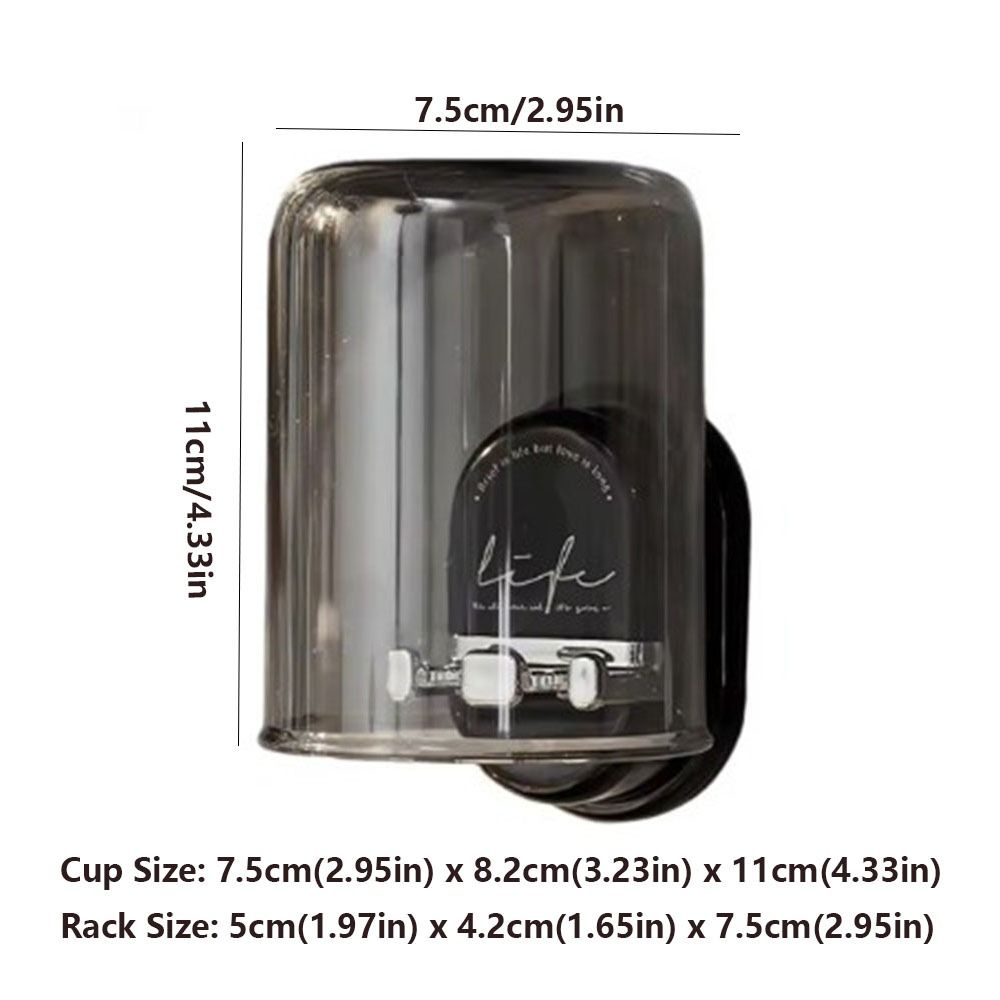 Efficient Drainage Toothbrush Storage Rack Wall-mounted Space Saving Toothbrush Holder Easy-install Minimalist Mouthwash Cup Set