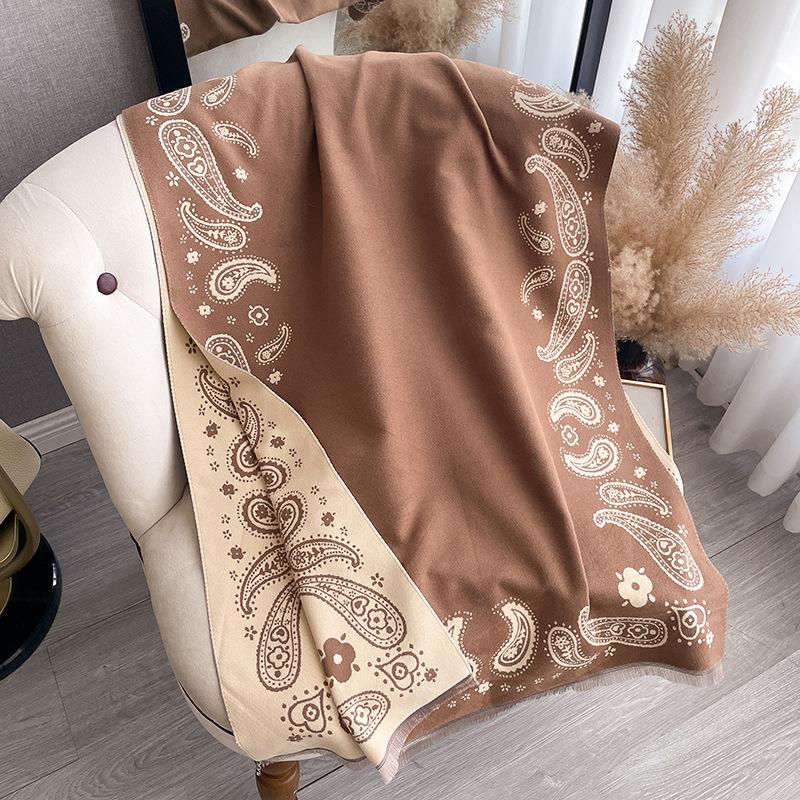 High-End Cashew Nut Retro Foreign Style Imitation Cashmere Scarf Women'S Cold And Warm Shawl Scarf