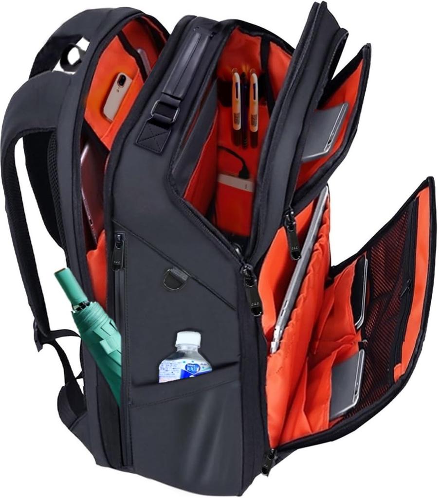 Zipper Thorough Backpack Business Backpack Rucksack Square Backpack Large Capacity Travel Backpack PC Backpack School Commuting Business Trip USB