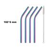 Fruit Juice Straws Mini 160mm Short Rainbow Stainless Steel Metal Straws Straight Bend Reusable Drinking Small 4Straw 1prush