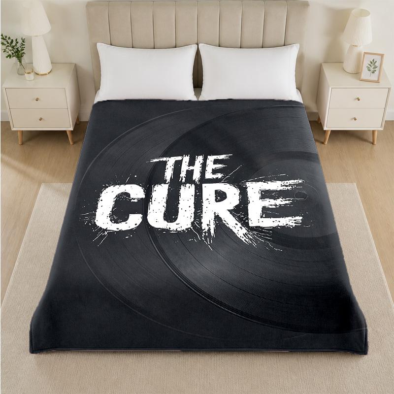 The Cure Print Flannel Blanket Cozy Lightweight Plush Throw Blanket For Bed Sofa Household Use