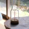 Incense Glass and Incense Flower Clear Holder, Wood, No-spill Holder, Vase,