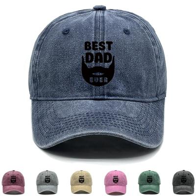 BEST DAD EVER" Print Snapback Baseball Cap, Father's Day Man's Cap Simple Adjustable Buckle Non-Stretch Fabric Retro Adjustable Baseball Hat