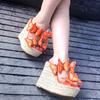 Fashion Shoes Peep Toe On A Wedge House Slippers Platform Women Heels Slides Summer High Transparent Sexy Super On A Wedge Slippers Wome