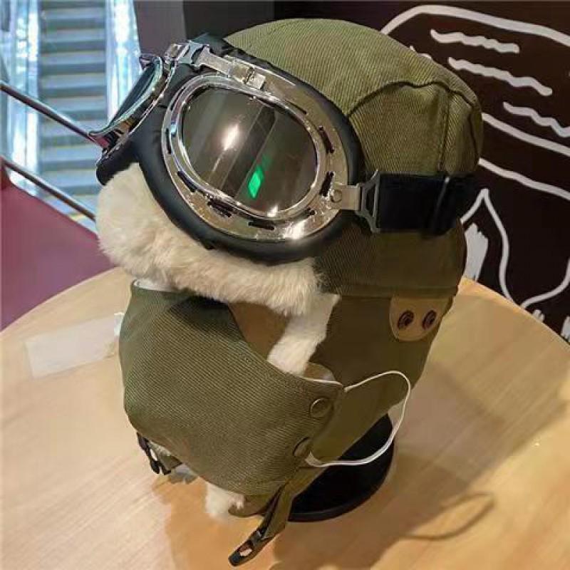 Unisex Winter Warm Fleece-Lined Aviator Beanie Hat With Neck Cover Windproof Riding Cap Cold Weather Outdoor Use