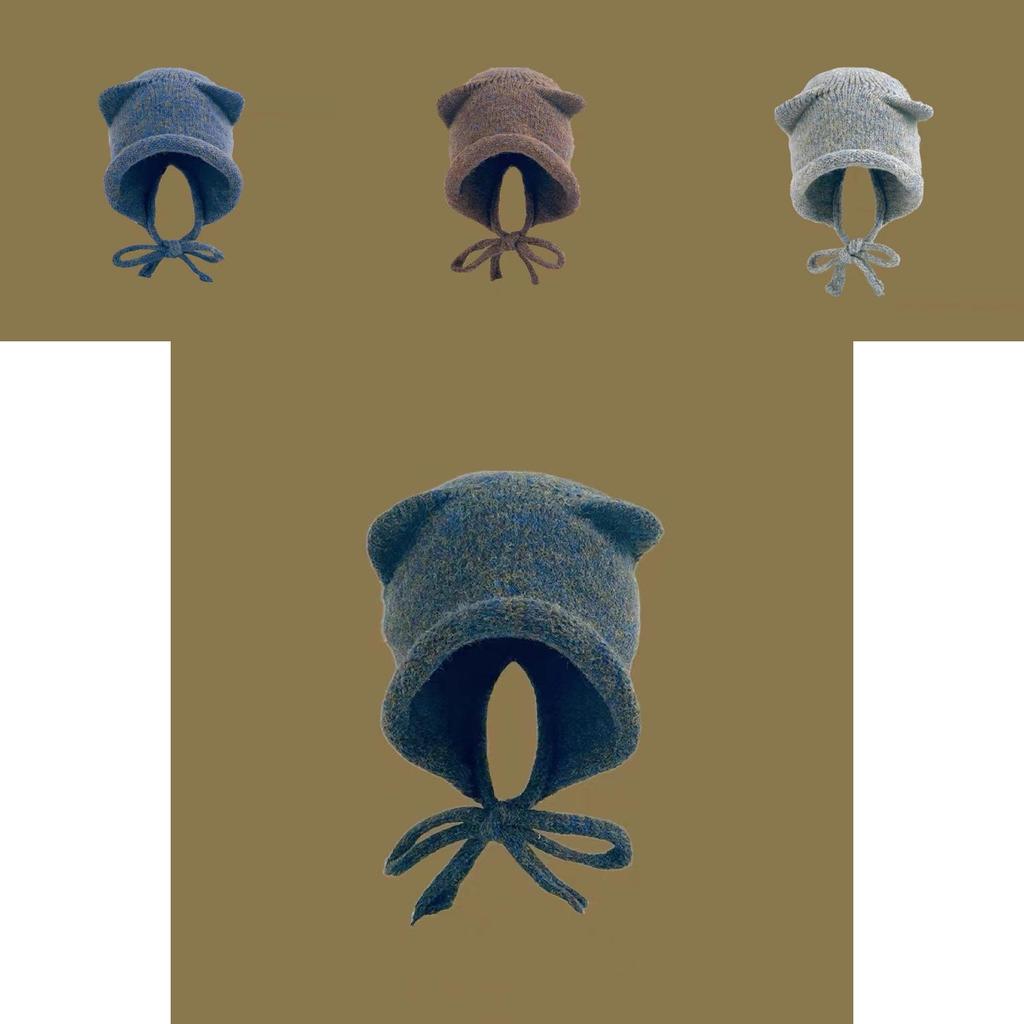 Adorable Cat Ear Knit Hat Women Winter Japanese Style Warm Ear Protector Headband Wool Hat