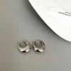 Oval Earrings with Silver Hooks and Clasps, Women's Simple and Niche Electroplated Gold Style