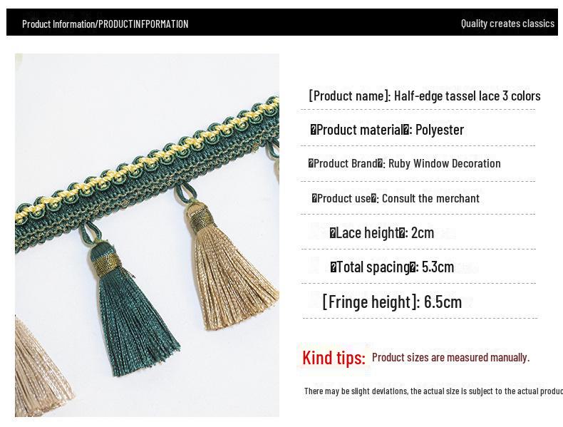 Red Tassel Lace - Multi-Use Home Accessory (12m) for Luggage, Curtains, and More