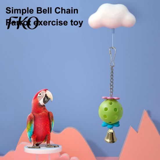 Bird Cage Parrot Foraging Ball Toy, Plastic Hollow with Bell, Bell Toy Enrichment for Lovebird Budgie Cockatiel Conure