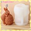 Adorable Bunny-Shaped Silicone Mold for DIY Resin, Plaster & Candle Crafts 1pc