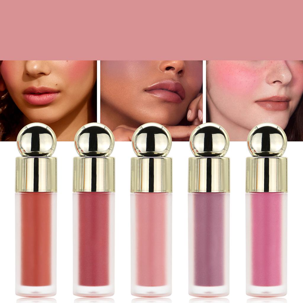 Tekutá tvářenka pro rozzářený vzhled - Jemná, vrstvitelná barva na tváře, Dlouhotrvající přirozený make-up pro ženy