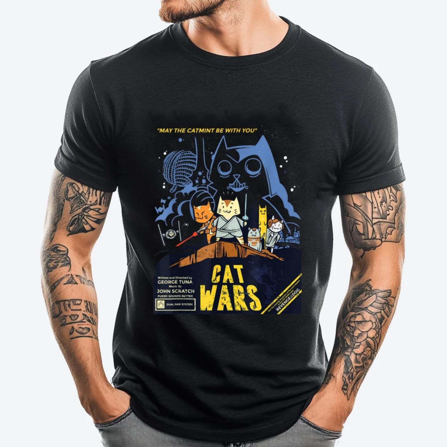 

Cat Wars For Cat Lovers Perfect Funny Tee Shirt Items Lowest Prices Woman White T Shirt Men Korean S чёрный