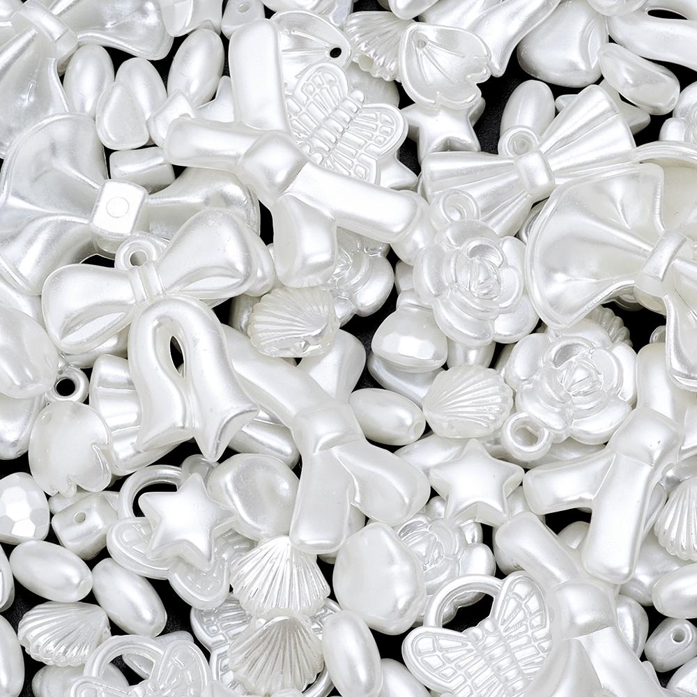 30-100Pcs Multi-shape Acrylic Beads Charms Imitation Pearl Beads For DIY Necklace Bracelet Pendant Jewelry Making Accessories