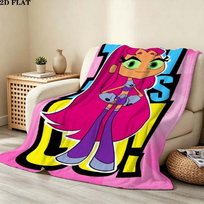 Teen Titans Print Flannel Blanket, High Quality Comfortable for All Seasons, Home Decor, Warmth and Comfort, Perfect for Christmas Gifts