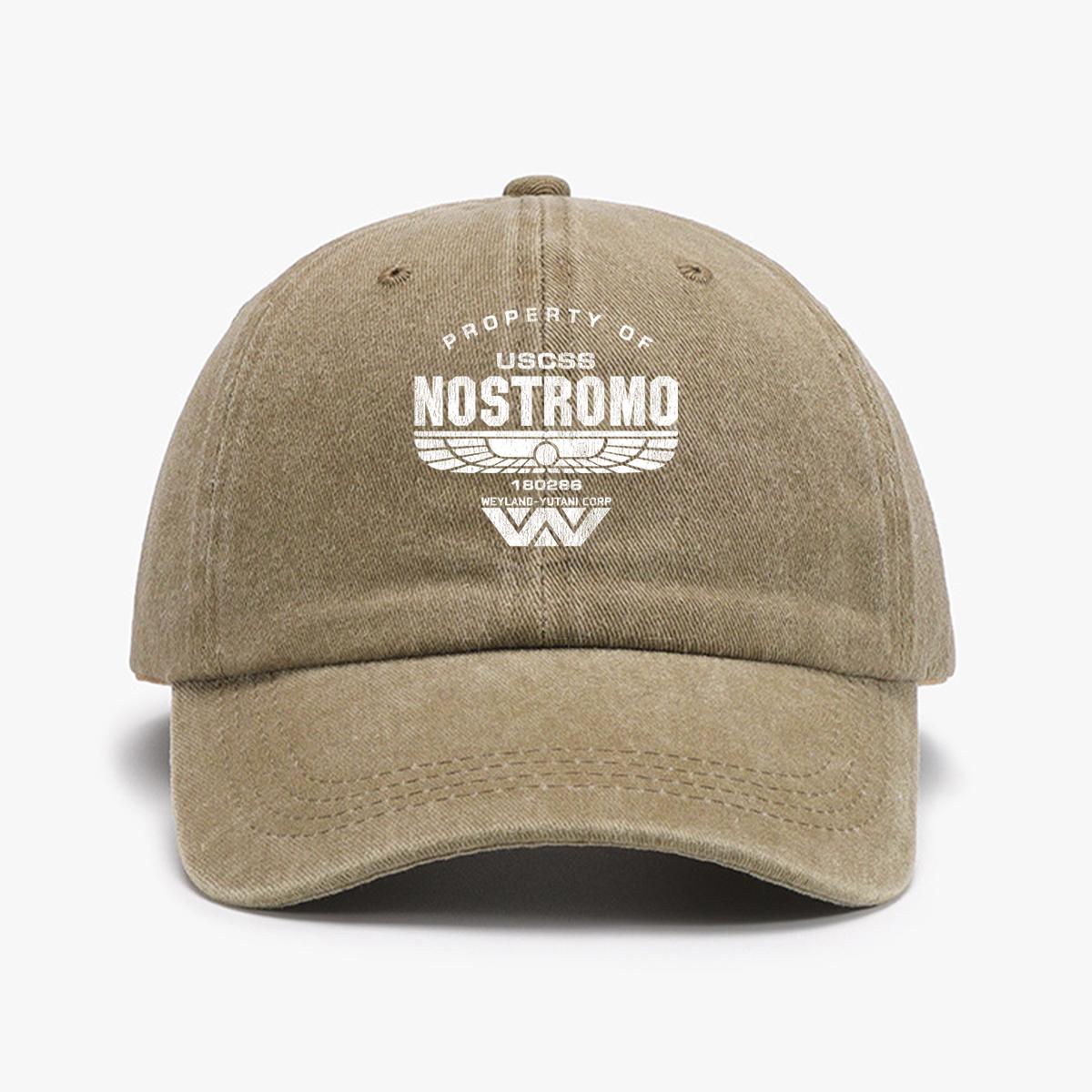 

1 шт. Бейсболка с принтом Nostromo Унисекс Ретро Выстиранная Потертая Солнцезащитная шляпа Модный аксессуар для улицы Шляпа для мужчин и женщин хаки