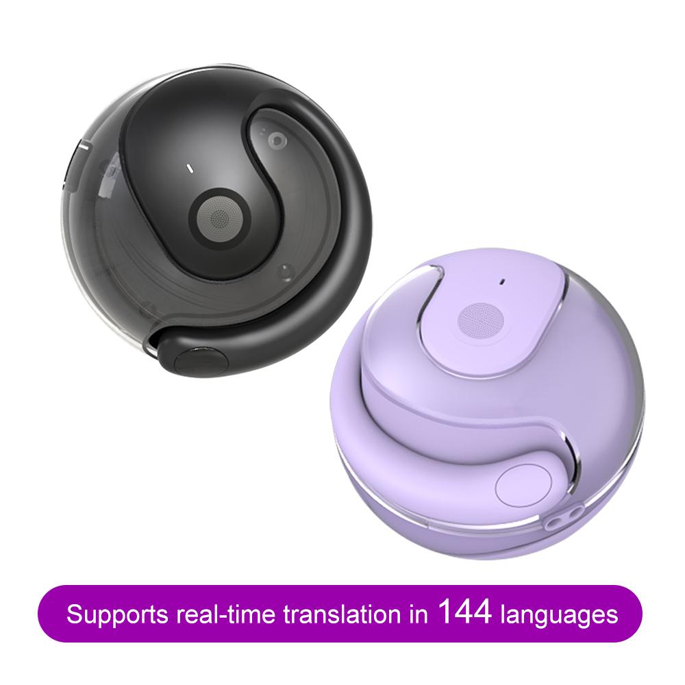 144-Language AI Translator Headphones Bluetooth 5.3 Wireless IPX7 Waterproof Real-Time Two-Way Translation for Global Business