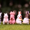 Puzzle 12 Pcs Lovely Rabbits Toys Animal Characters Figurines Playset Garden Cake Decoration Home decor