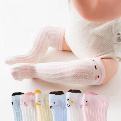 Baby-Wadensocken mit Cartoon-Tiermotiv, atmungsaktiv, für den Sommer, aus Mesh, Baumwolle, für Kleinkinder, Jungen und Mädchen, kniehohe Socken, niedlich, weich, elastisch, lange Socken für Kleinkinder