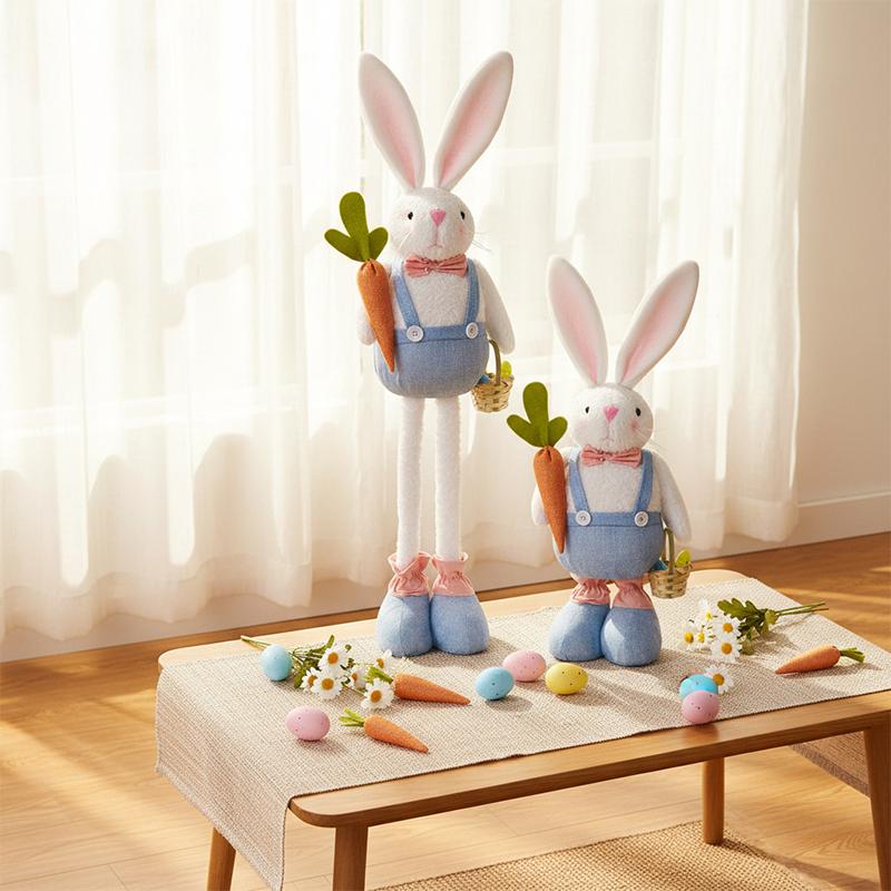 Стоящий Пасхальный Гном-Заяц Плюшевое Украшение - 20  -30   Большой Гном-Заяц Набивной С Выдвижными Пружинными Ножками Ручной Работы