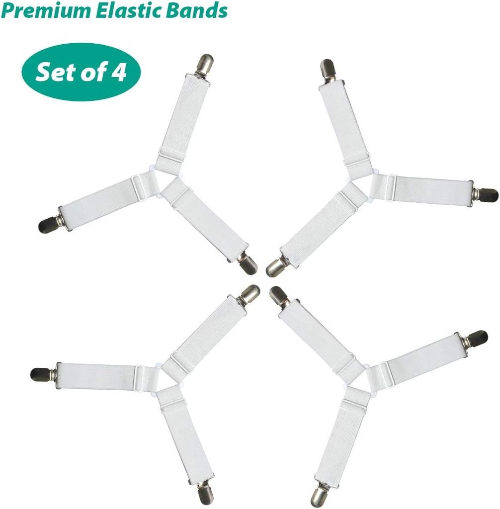 Bed Sheet Fasteners, Adjustable Mattress Suspenders, Mattress Cover Straps, Bed Corner Holder and Keepers and the Bed Sheet Grippers Clips