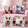 Funny Bull Terrier Dog Pillow Case For Sofa Decor Car Office Room Printing Cushion Cover Decorations And Protector