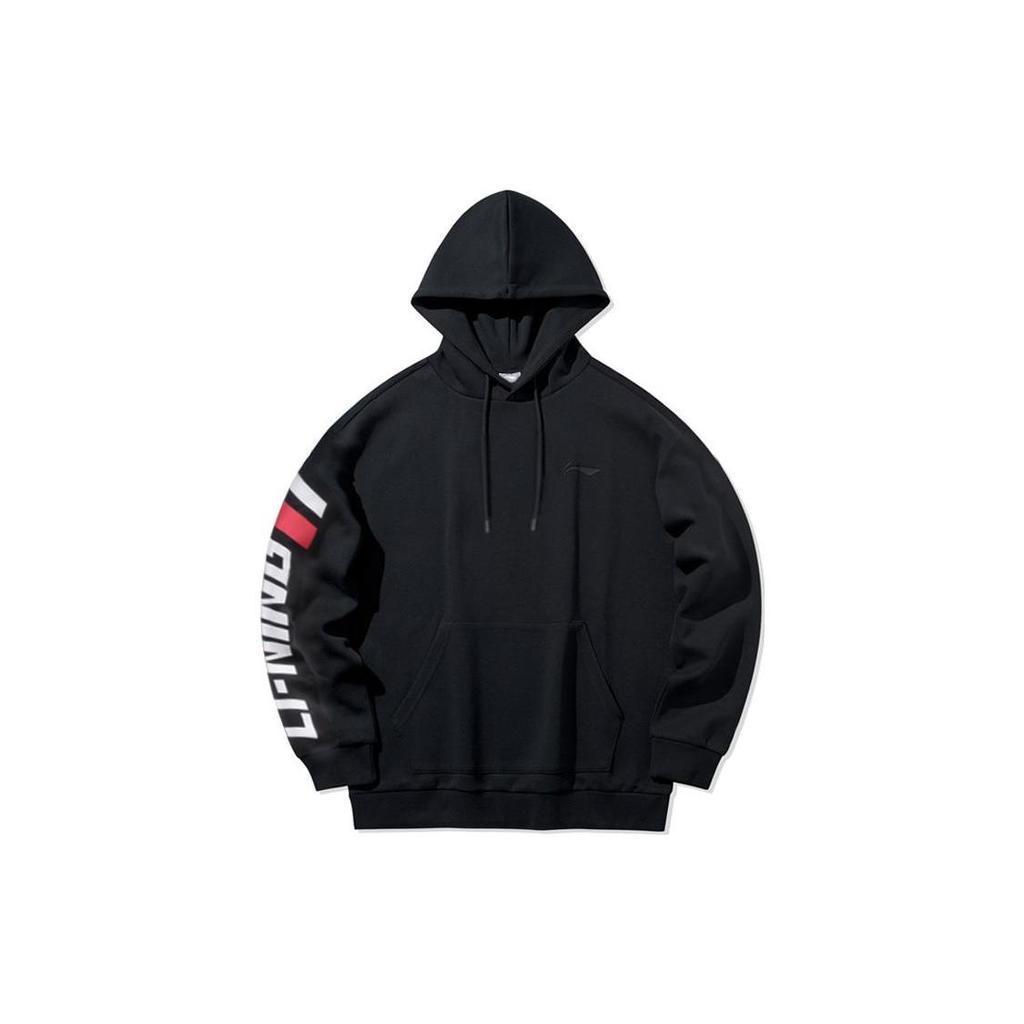 Li Ning Sweatshirts Men's Black Hooded Moderate Regular AWDQC19-1